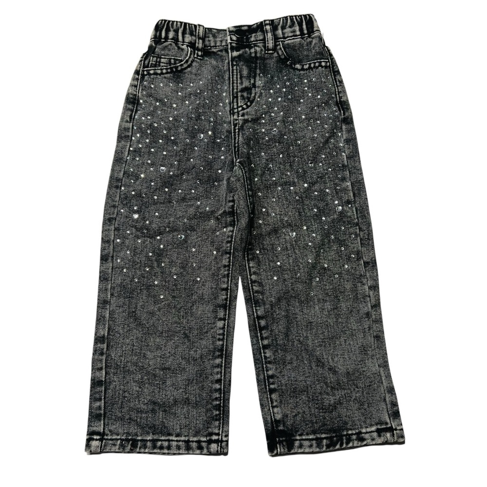 SHEIN Kids‎ Black Jeans with Rhinestone Accents